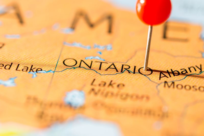 Map of Ontario, Canada