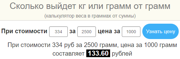 Как посчитать стоимость – Вычислить стоимость товара за килограмм