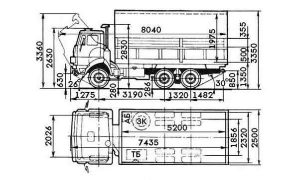 Ширина между колесами камаза